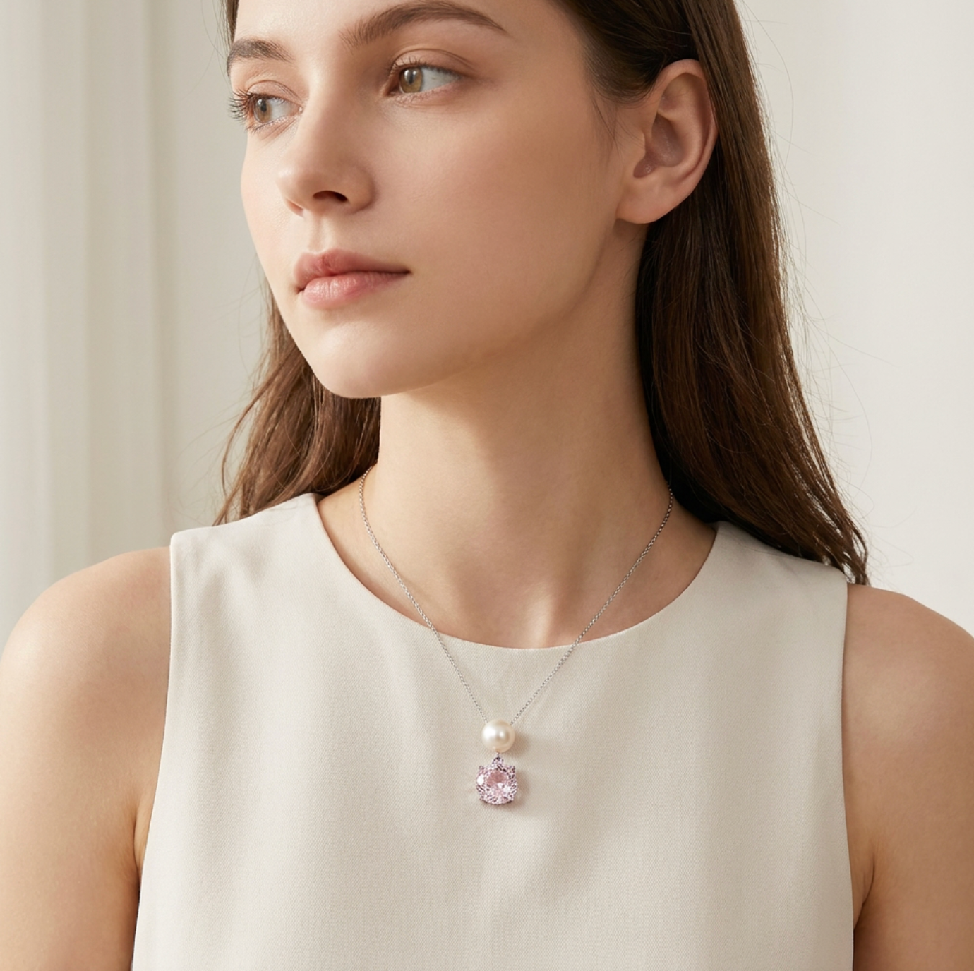Dainty Pearl Drop Pendant Necklace – Elegant Everyday Jewelry