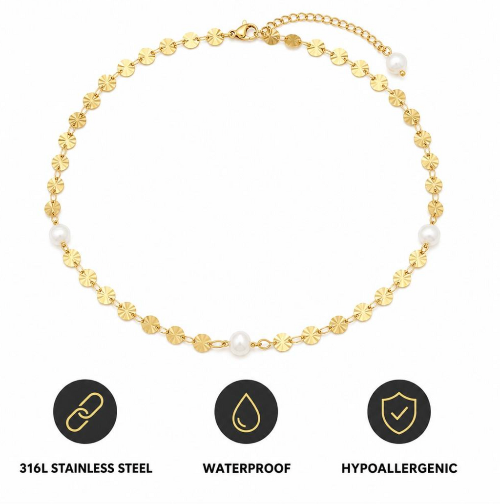 Water Drop Pearl Necklace – Elegant Boat-Shaped Pendant Jewelry
