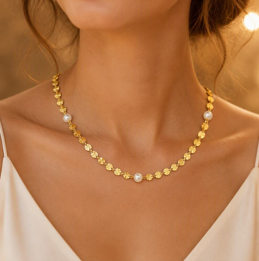 Water Drop Pearl Necklace – Elegant Boat-Shaped Pendant Jewelry