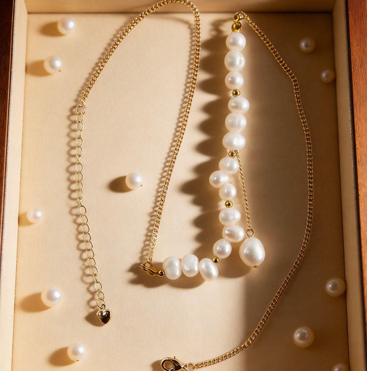 Vintage Pearl Drop Necklace – Timeless Golden Elegance
